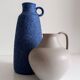 Mid-Century Ceramic Jug Vase by Ceramano, Blue Glaze, West Germany