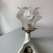 Applique en porcelaine et tulipe en verre art déco
