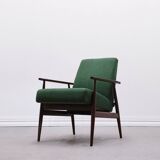 1960 Henryk Lis Mid Century Armchair in Green Tweed