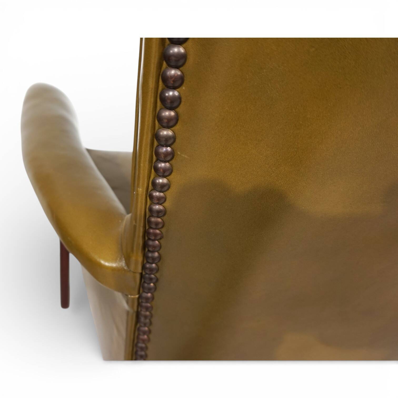 Set of two moss green Froxfield leather armchairs by Parker Knoll, 1960