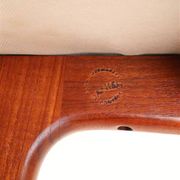 ACO Møbler / Erik Buck “310” teak chair / black leather / mid-century Danish modern design / 1960s / Buch