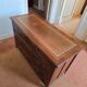 Antique wooden commode, gilded leather, 114cm