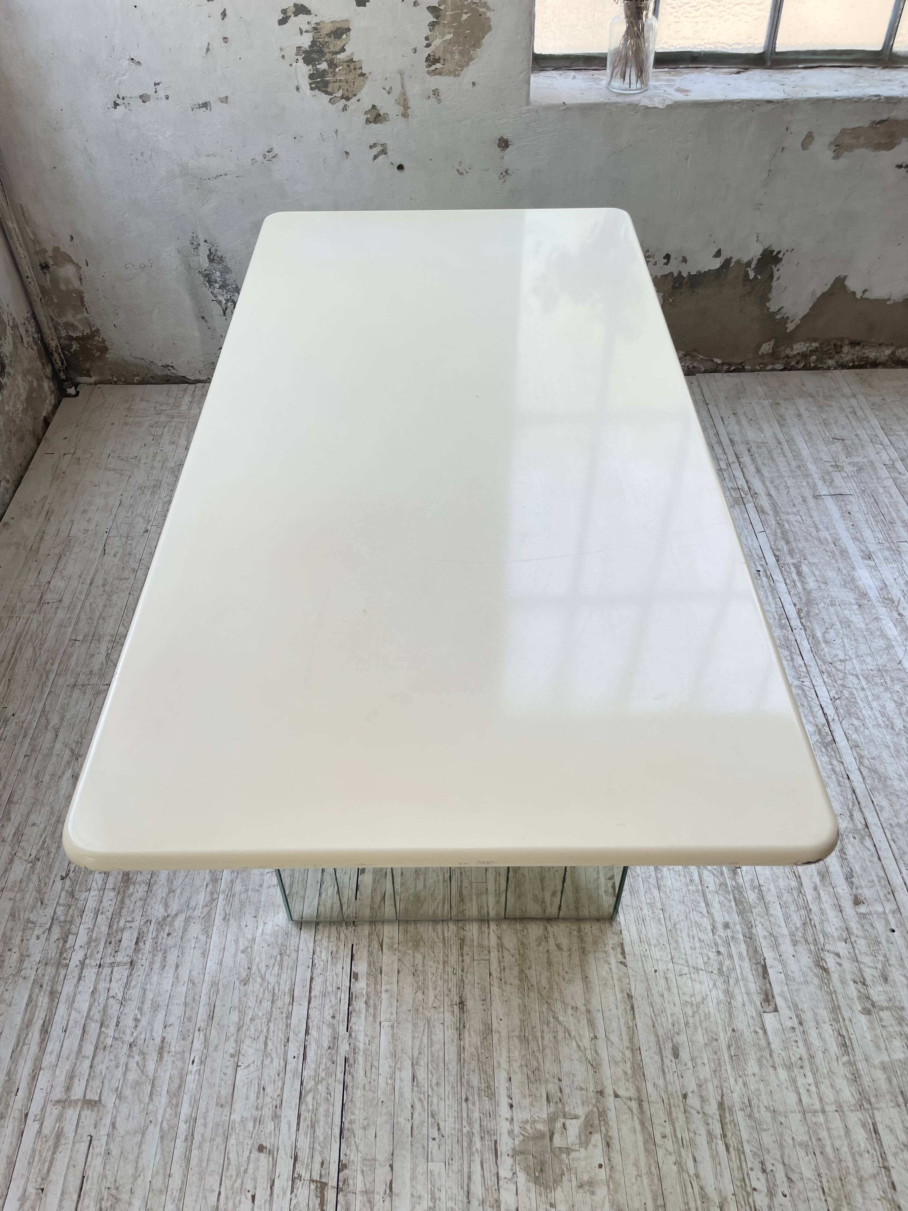 80s lacquered desk and mirror