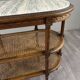 Table desserte de style Louis XVI en bois sculpté, marbre et cannage, XIXe Siècle