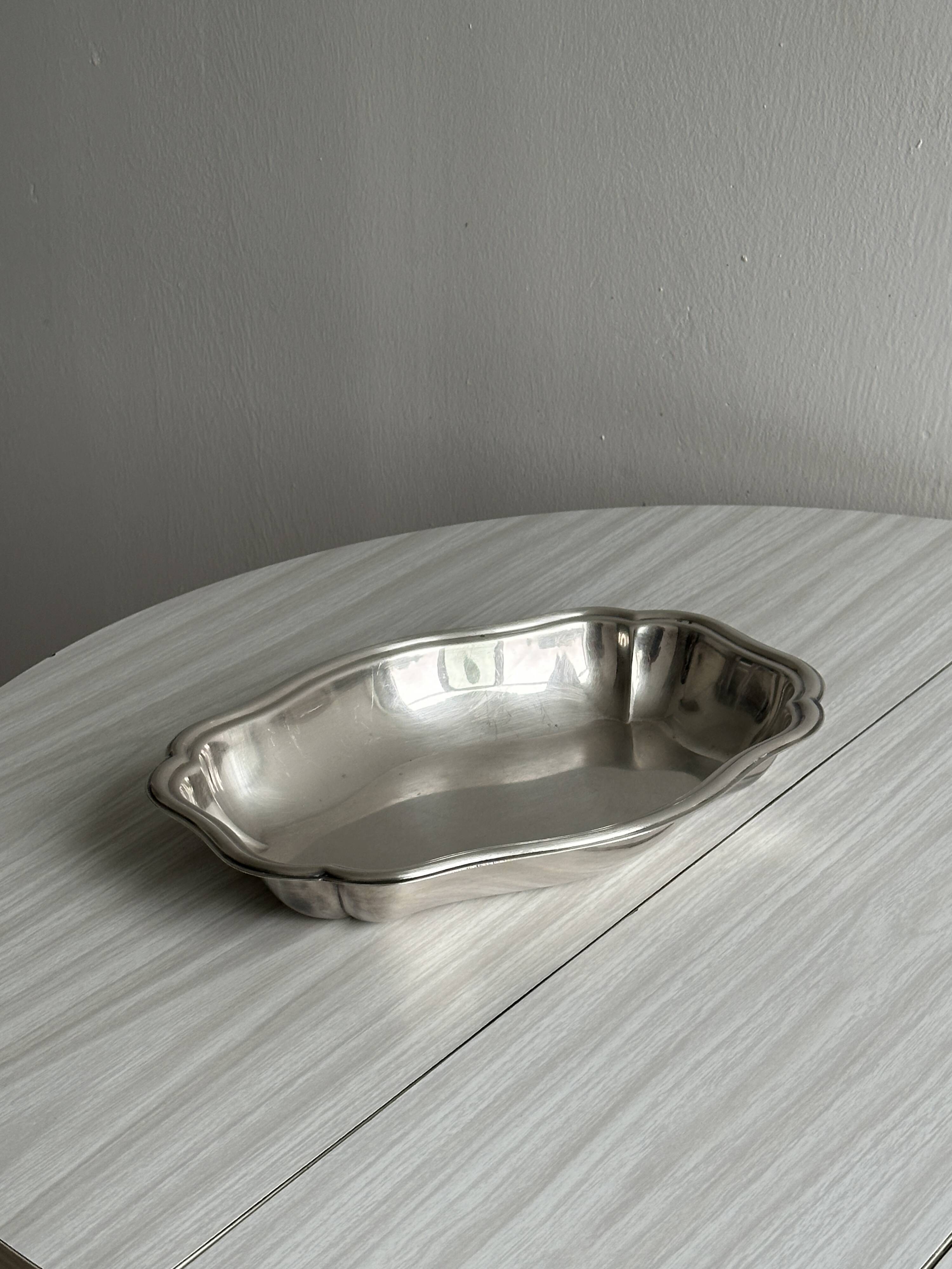 Shiny metal dish