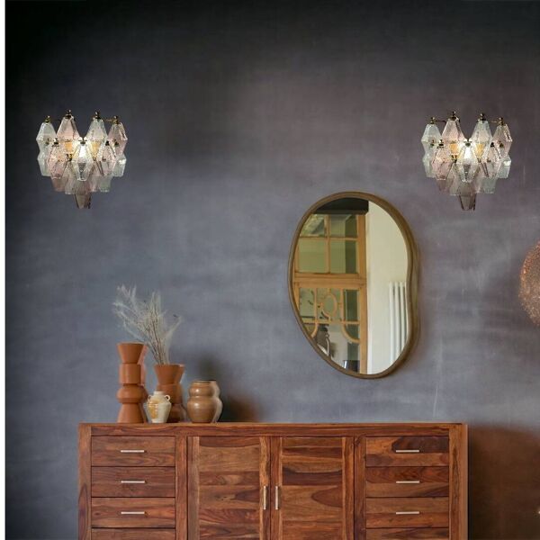 Appliques Polygone en Verre de Murano Lot de 2