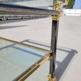 Vintage glass and brass coffee table from the 70s and 80s, Italian design