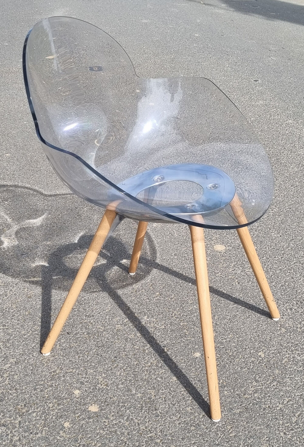 Suite of 6 chairs, wooden cookie legs, design Studio Zetass, Infiniti