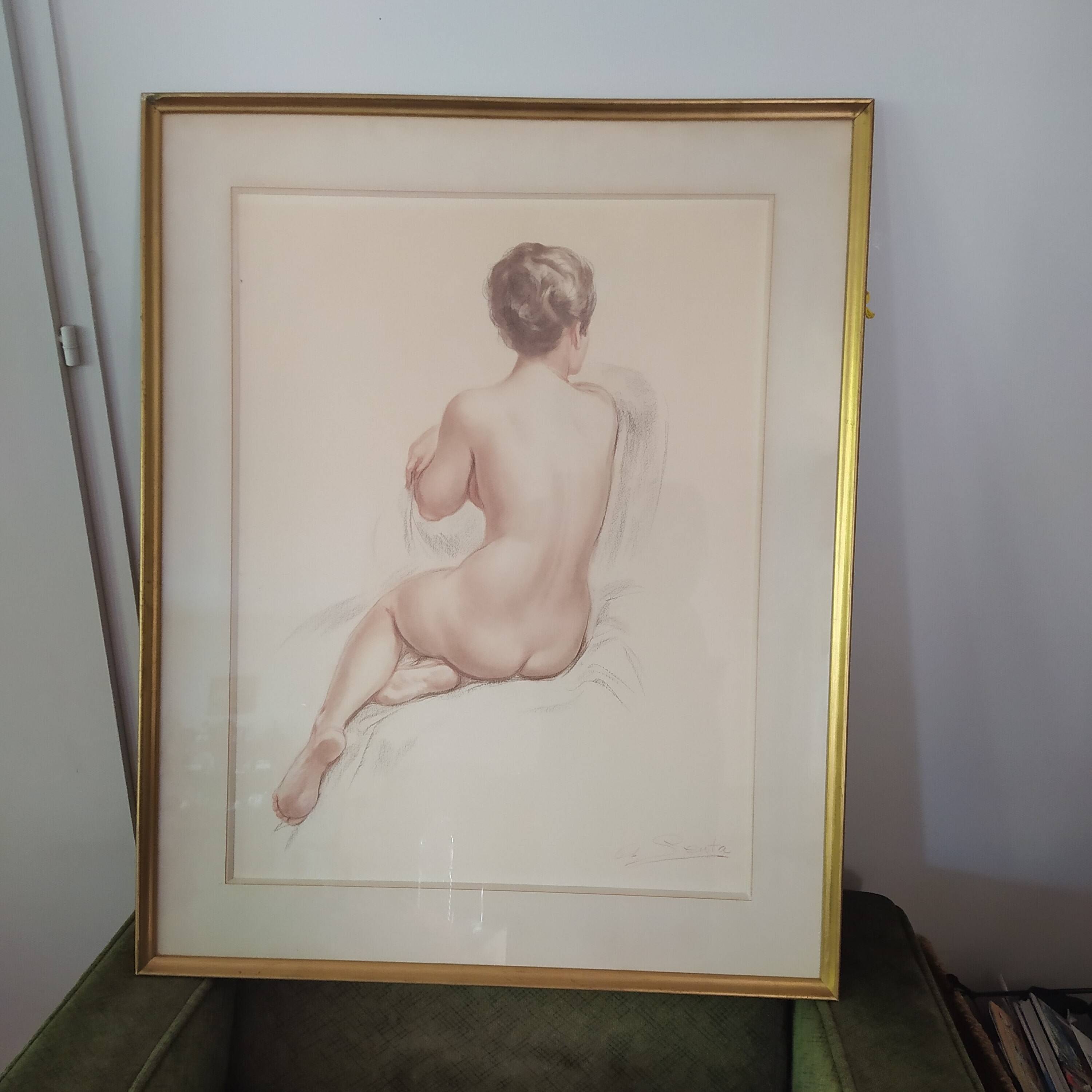 Female nude signed Albert Genta