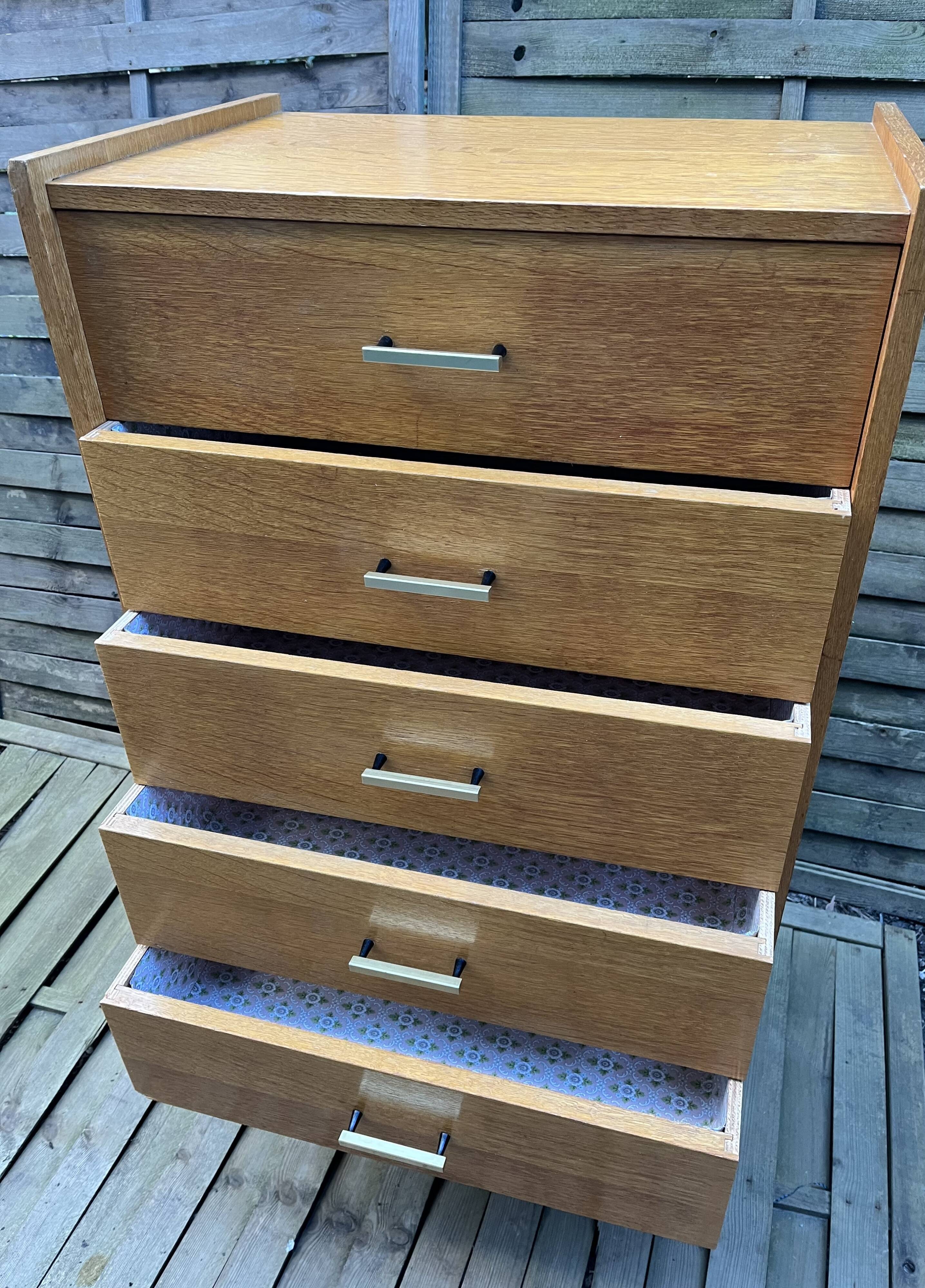 Scandinavian wooden chest of drawers from the 1960s