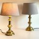 Lampe chic ancien bougeoir laiton massif