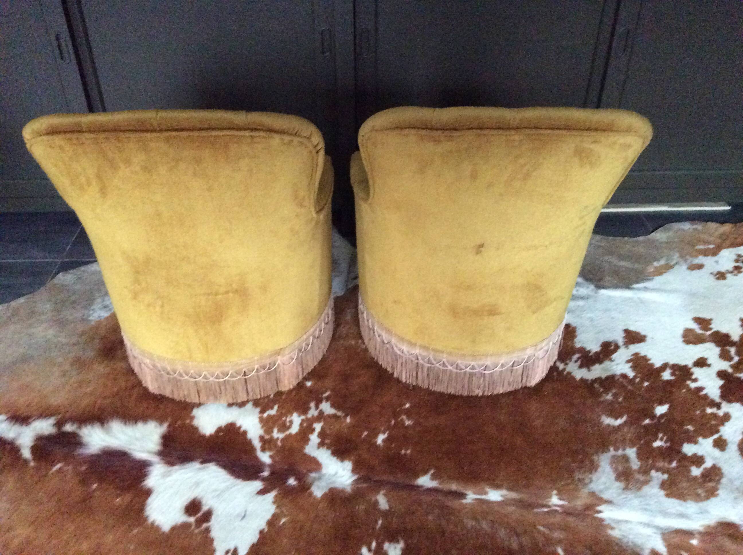 Pair of toad armchairs