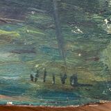 Old painting seen from Martigues dating from 1886, HSC signed