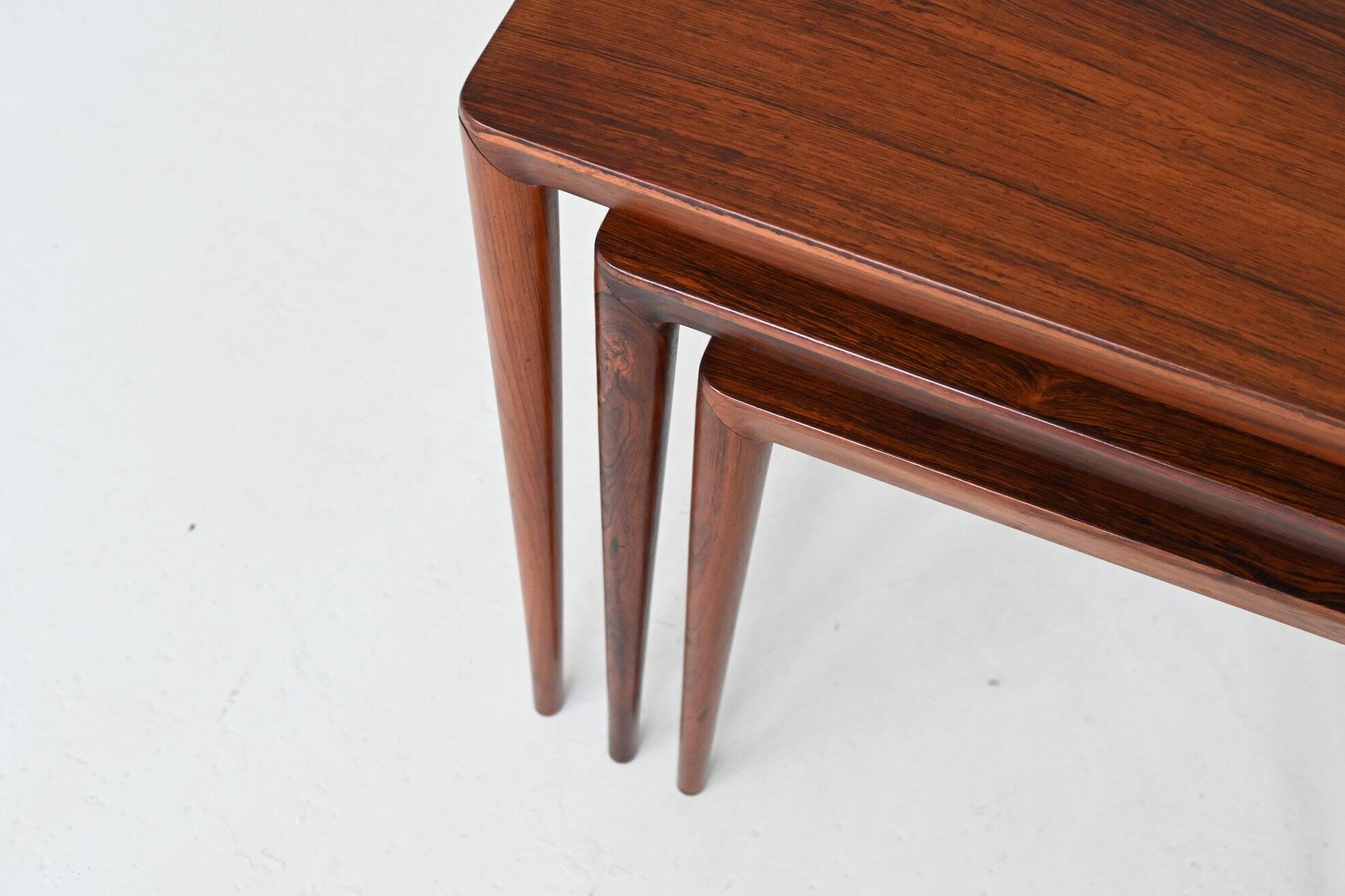 Severin Hansen nesting tables in rosewood Haslev Denmark 1960