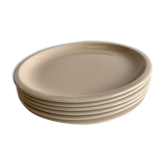 Lot de 6 assiettes Jars cantine rose buvard
