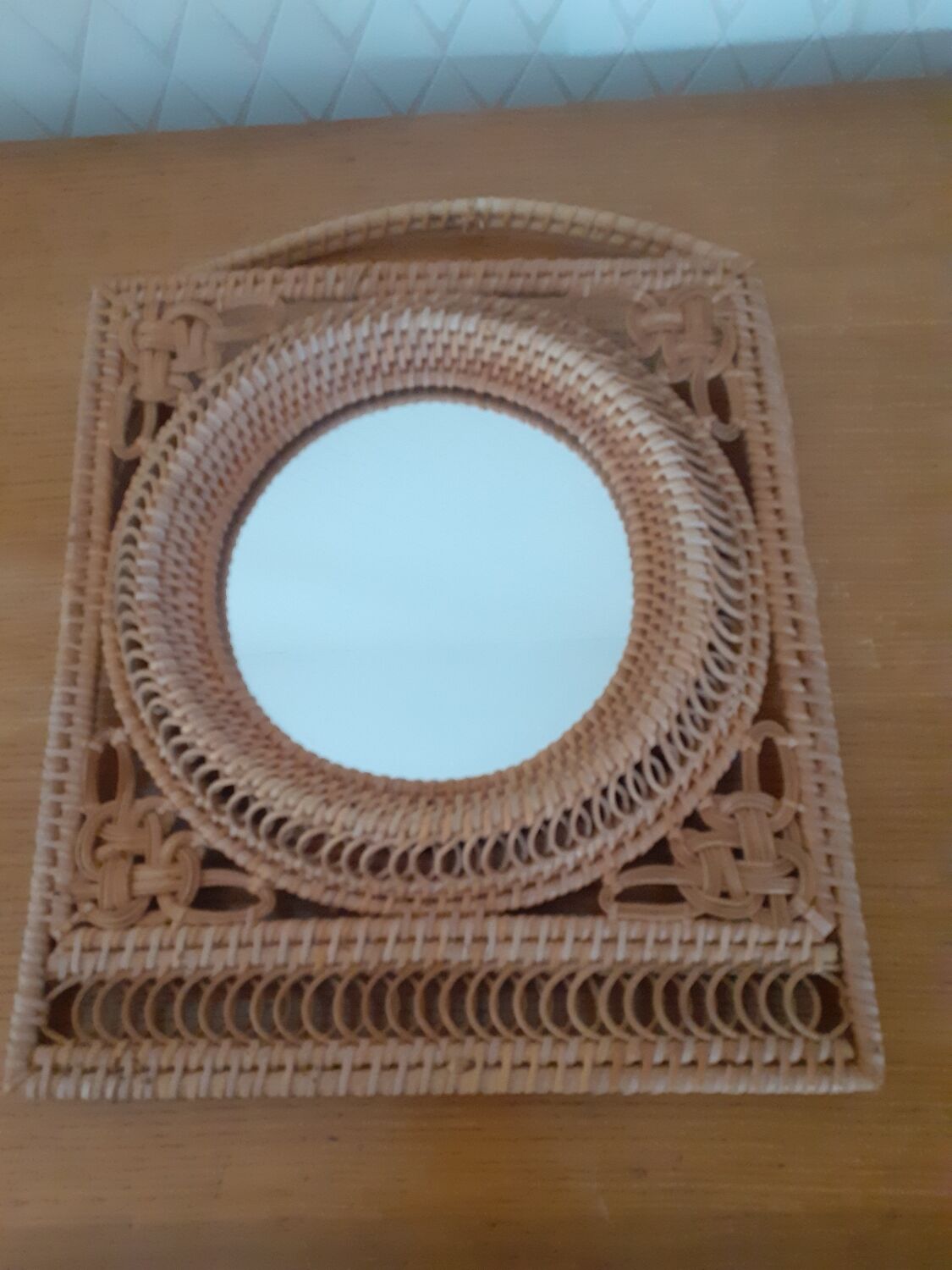 Wicker mirror