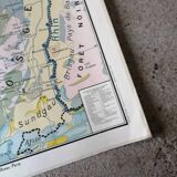 Ancienne carte scolaire : France, Nord-est, Hatier Kaeppelin.