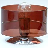 Table lamp Published by Oxar, circa 1972 Philippe Rogier in metal & smoked Altuglas