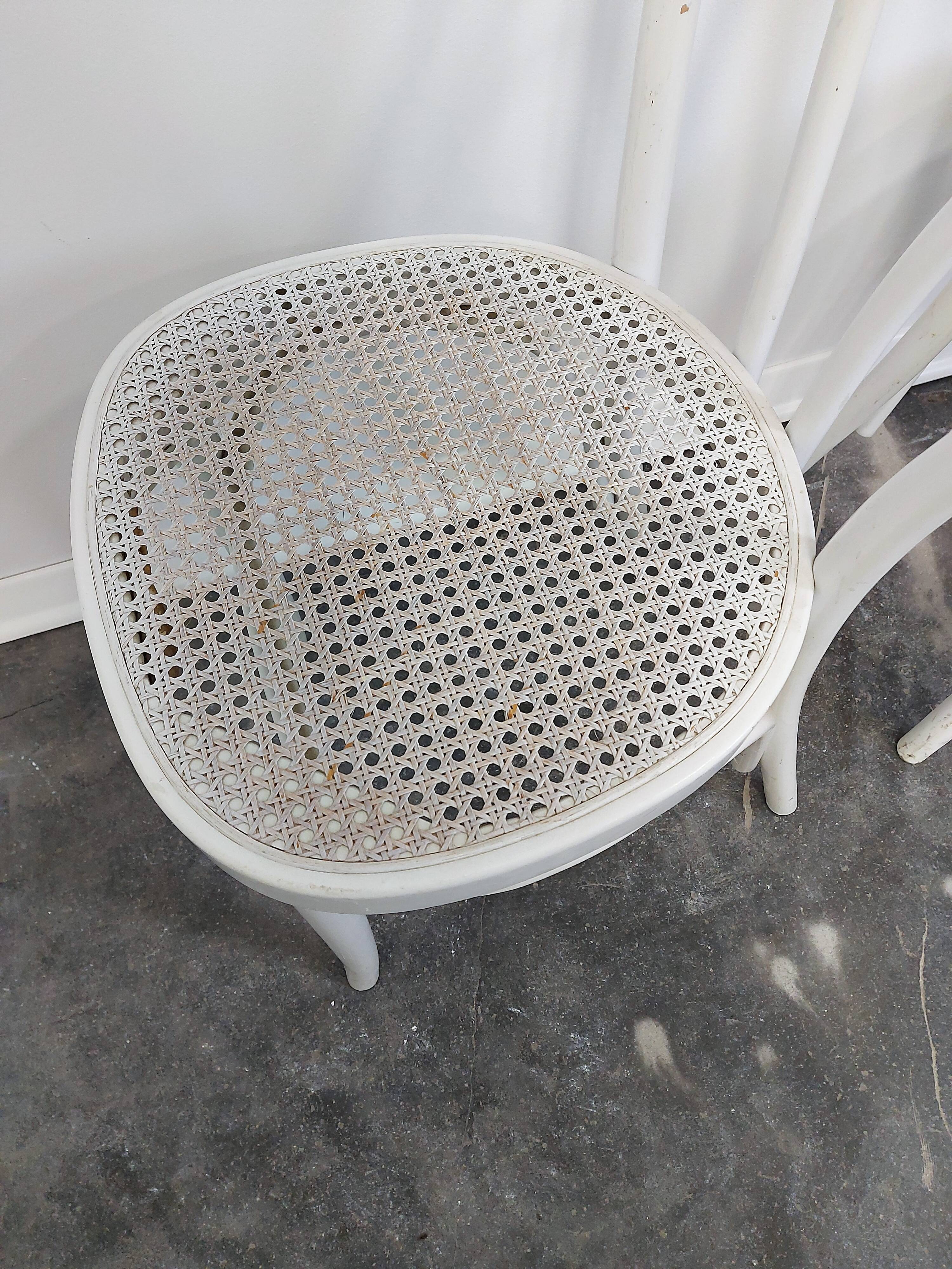 Chaise de salle à manger, canne en bois courbé, n°18, années 1970