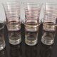 Set of 7 vintage glasses bordered gold and red years 50/60
