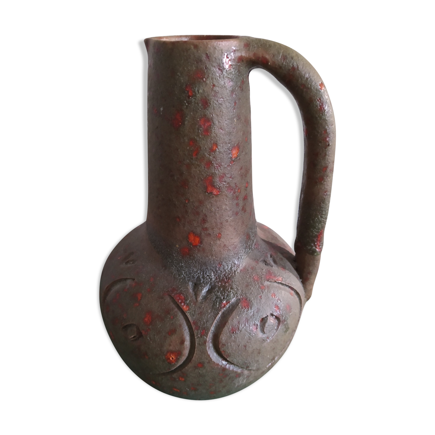 Brutalist pitcher vase in Campo Piannon orezza gres