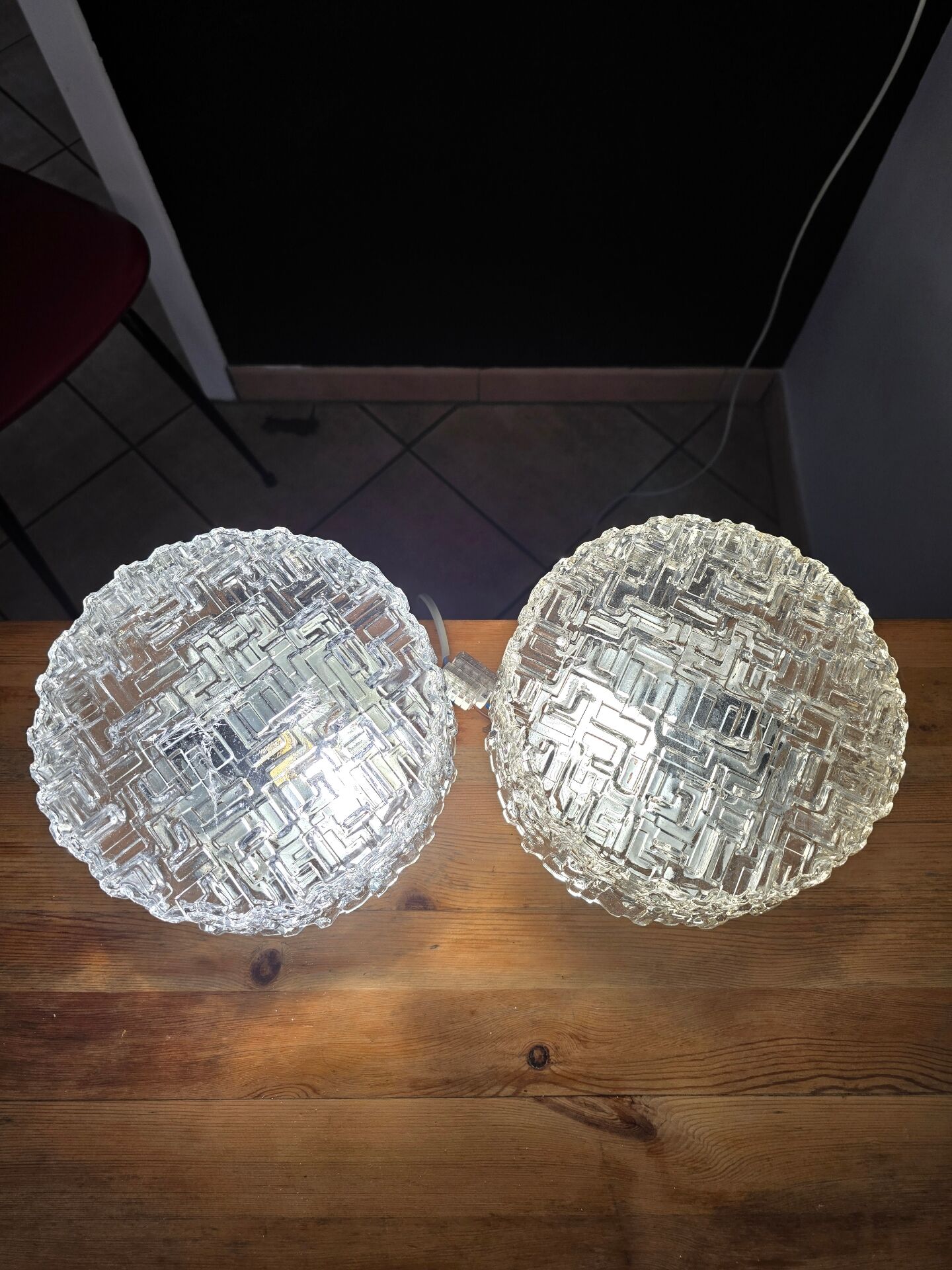 Pair of Vianne glass ceiling lights