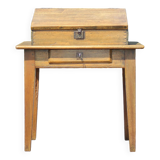 Vintage wooden writing desk, vintage wooden desk, desk secretary, wooden furniture, decoration