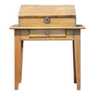 Vintage wooden writing desk, vintage wooden desk, desk secretary, wooden furniture, decoration