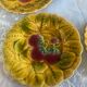 Set of 6 dessert plates in Sarreguemines majolica.