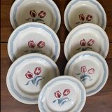 Flat plates Digoin tulips