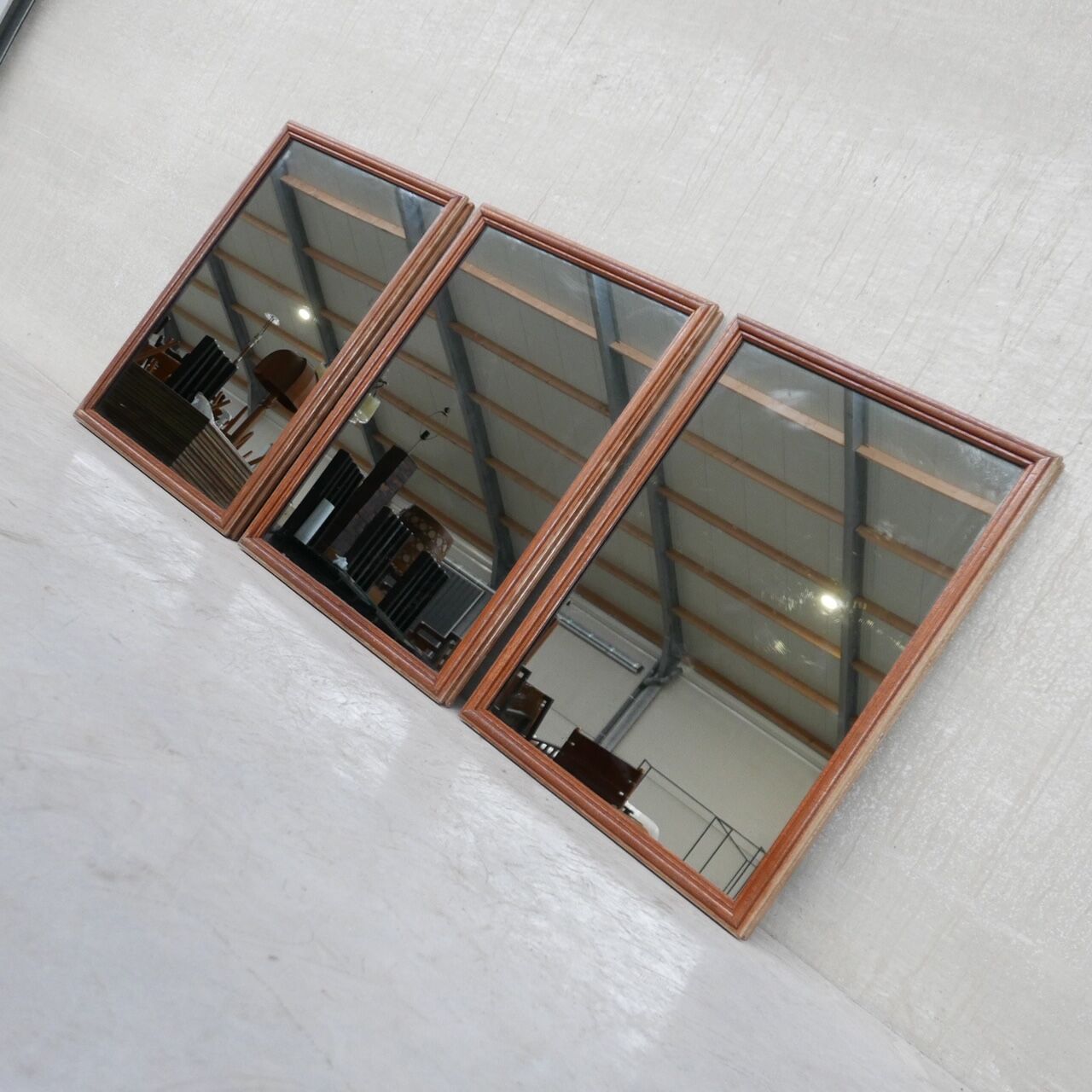 Mid-Century Oak Dutch Mirrors 67x92cm