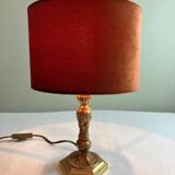 Brass and velvet lamp