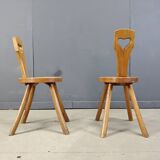 Pair of brutalist side chairs, 1960s - sweden