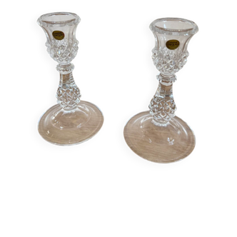 Lot of crystal candle holders