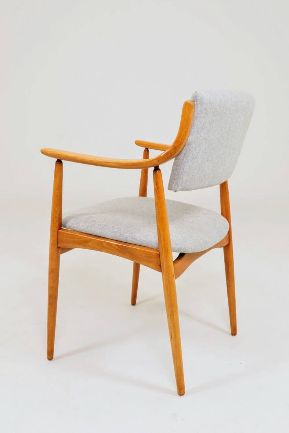 Vintage Scandinavian Armchair  fabric wool gray fully refurbished 1970