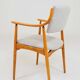 Vintage Scandinavian Armchair  fabric wool gray fully refurbished 1970
