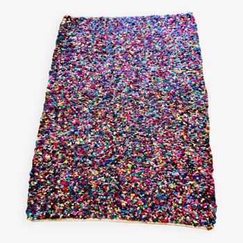 Rag Rug pieces of multicolored fabrics