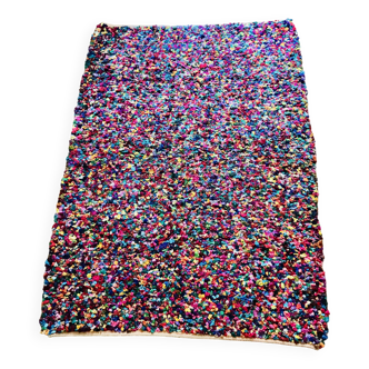 Rag Rug pieces of multicolored fabrics