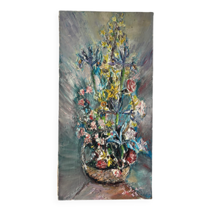 Bouquet de fleurs signé