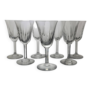 7 verres à vin cristal