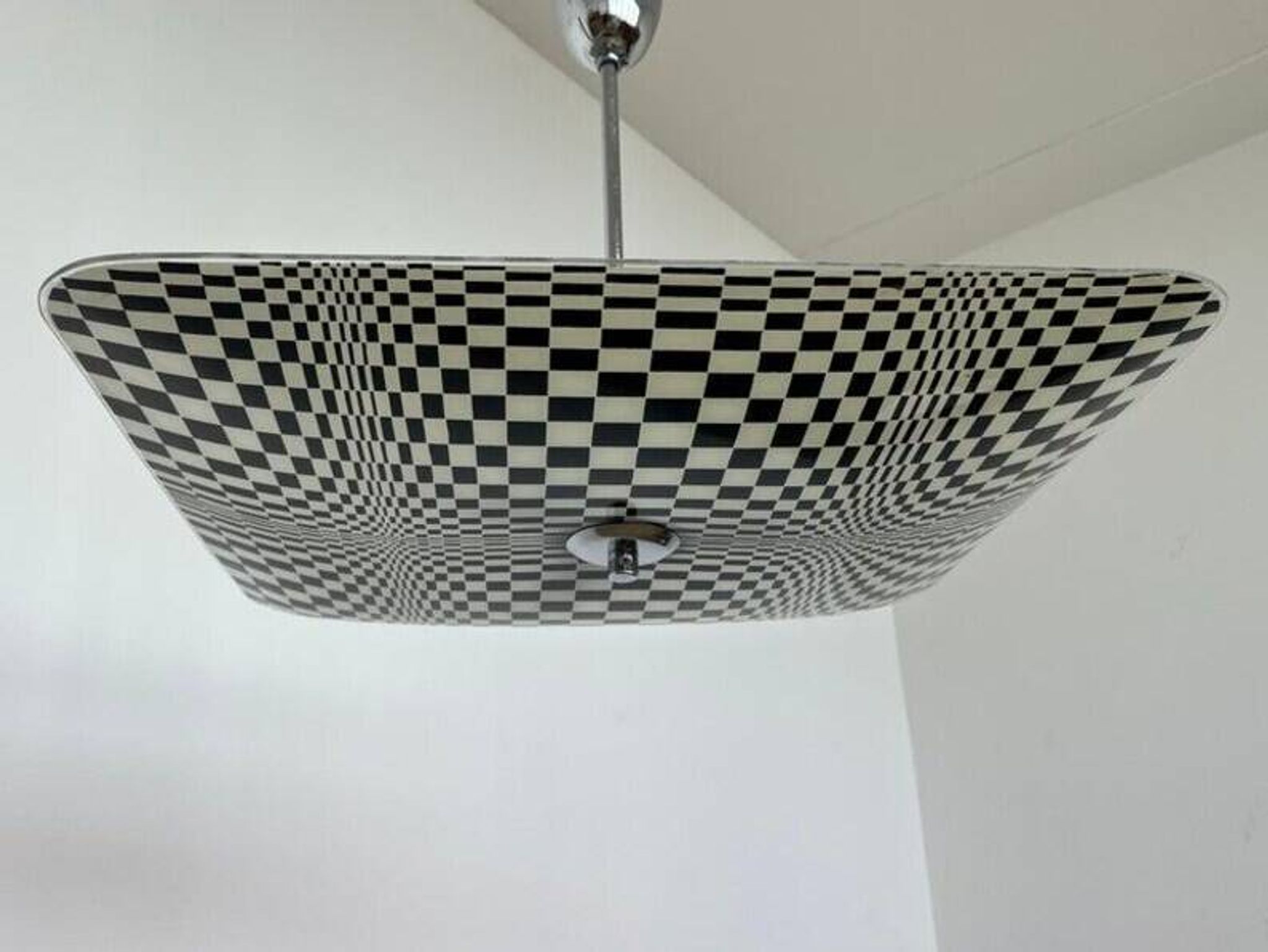 Mid-century design glass pendant by Napako, Czechoslovakia, 1970s.