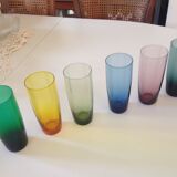 Suite of six colored glasses