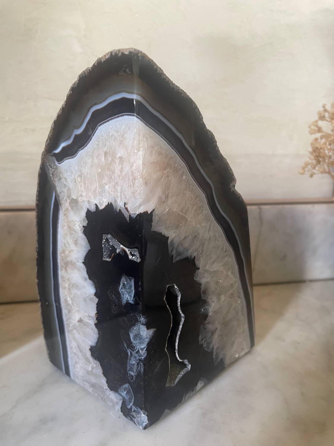 Paire de serres-livres en agate 4,3kg