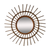 Vintage rattan sun mirror