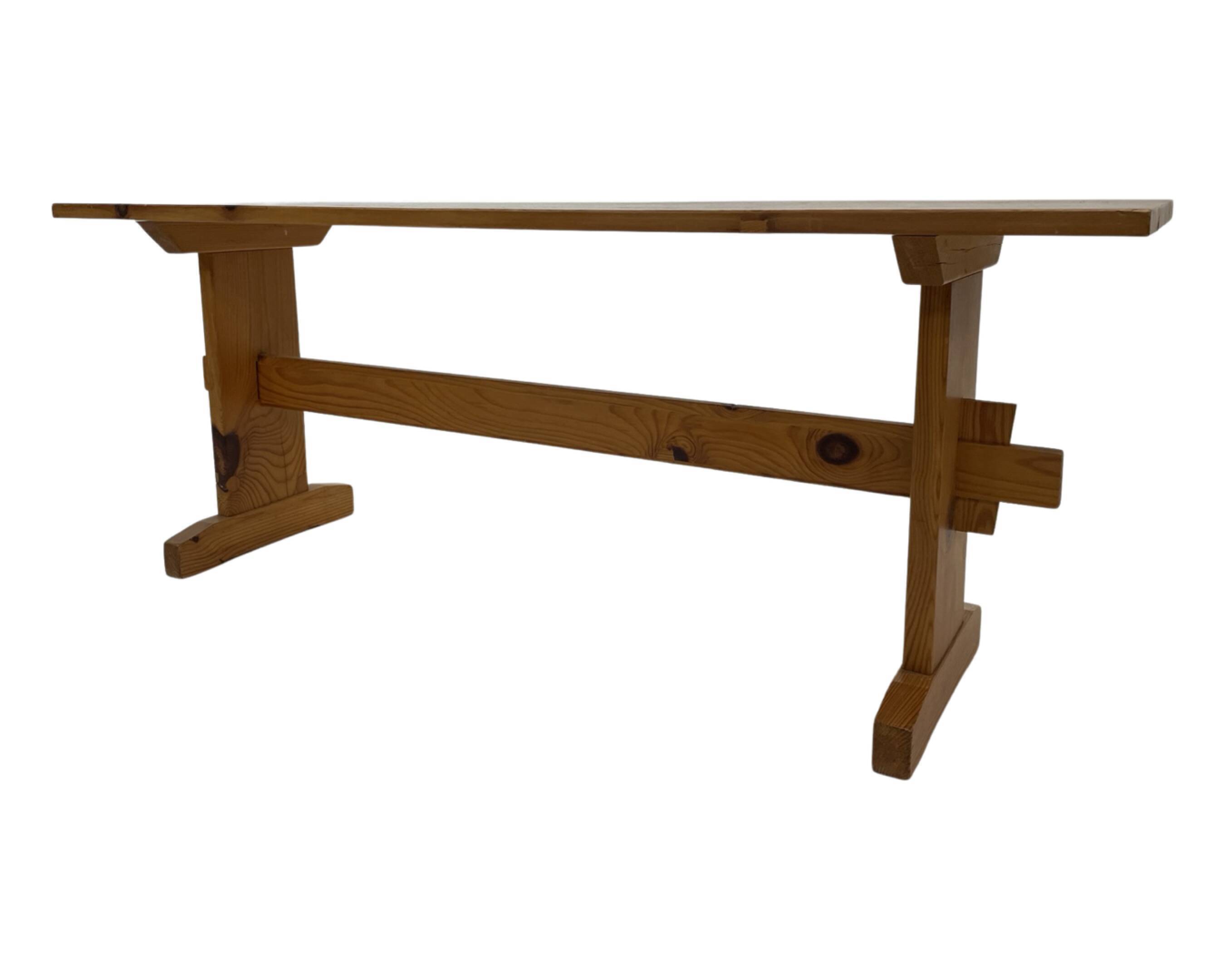 Vintage Scandinavian modern pinewood bench from the 1960's