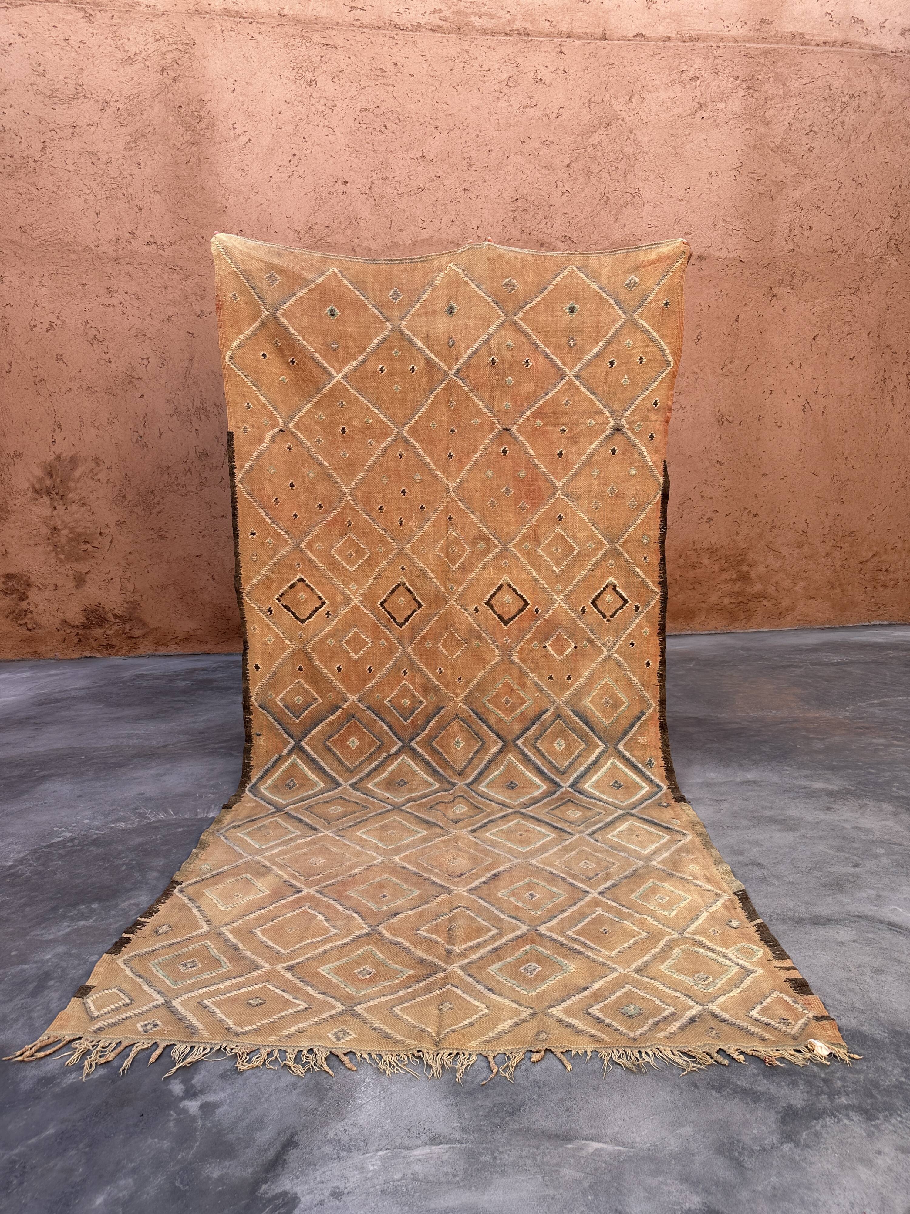 Kilim Boujad beige Berber rug - 157 x 326 cm