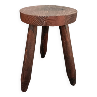Vintage solid wood tripod stool