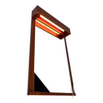 Vintage Teak Mirror with Lighting, 1970