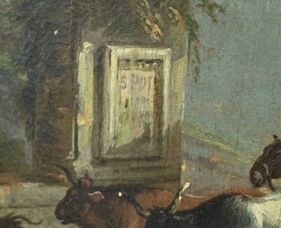 Painting “The Temple of Tivoli”, Italy – Late 19th century