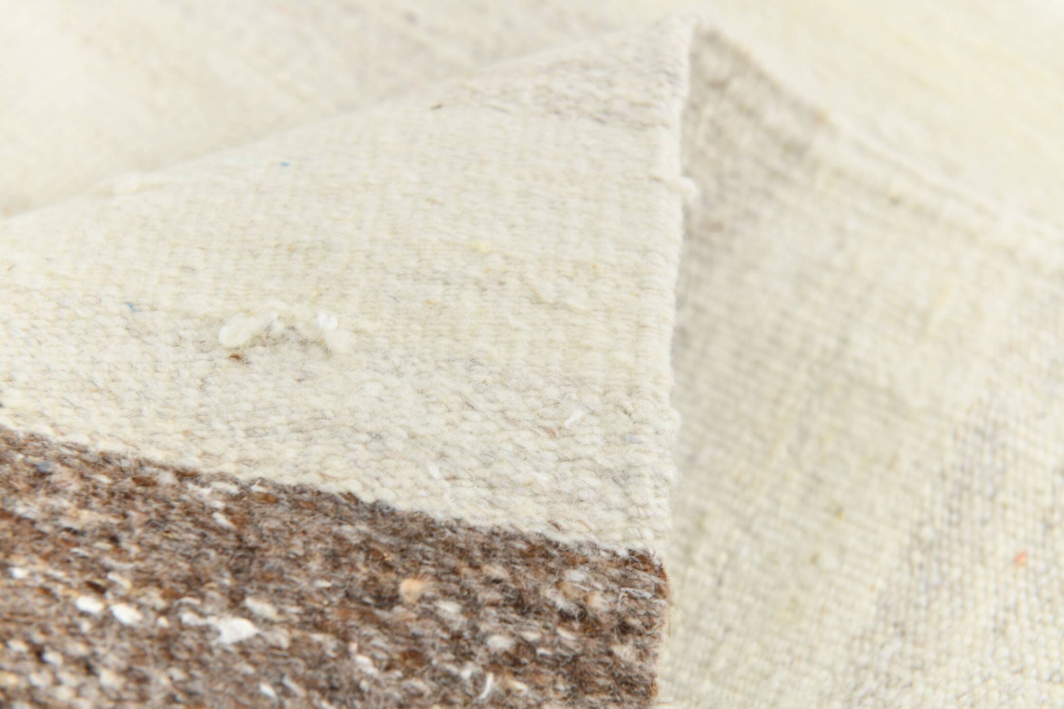Cream & Brown Large Kilim Rug, 255x313Cm
